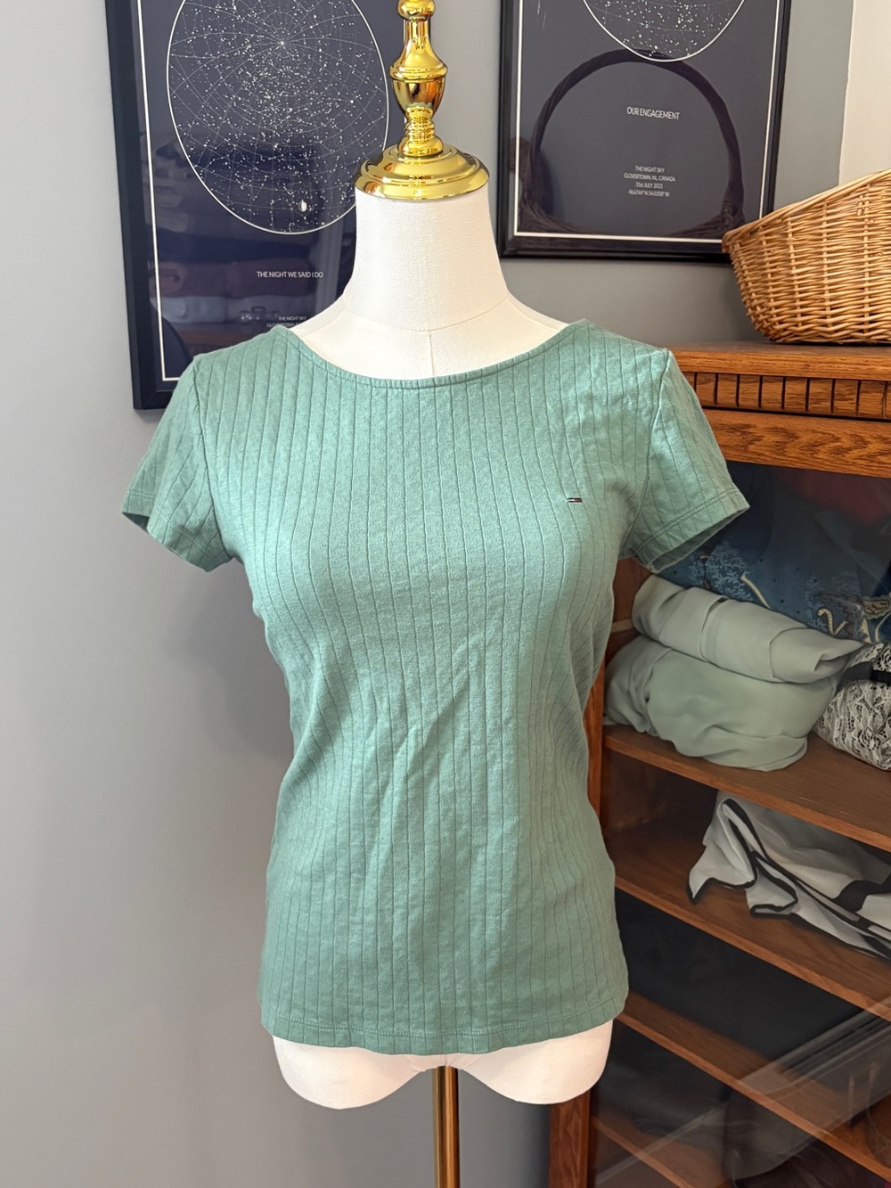 Tommy Hilfiger Ribbed Scoop Back T-Shirt